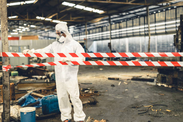 Professional Biohazard Cleanup technician working in Masury, OH